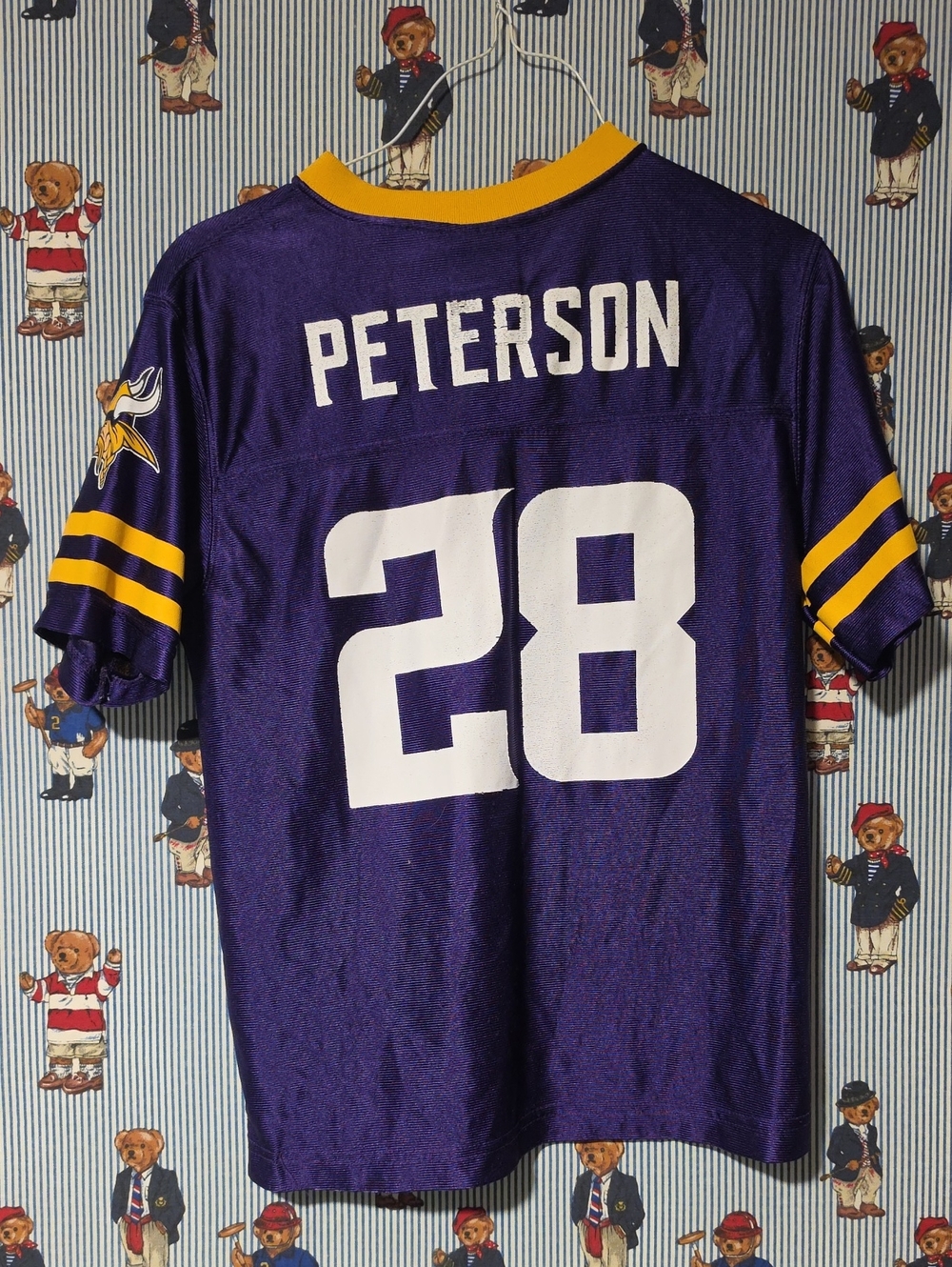 Minnesota Vikings #28 Peterson Purple Kids Jersey Youth Large 10-12